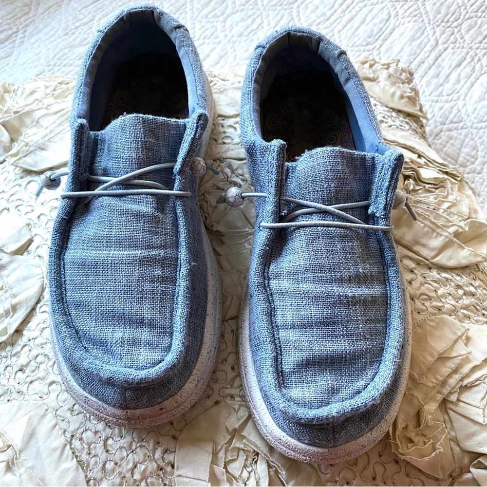 Lamo Paula Slip On Loafers Shoes Beach Blue Size 8